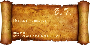 Belba Tamara névjegykártya